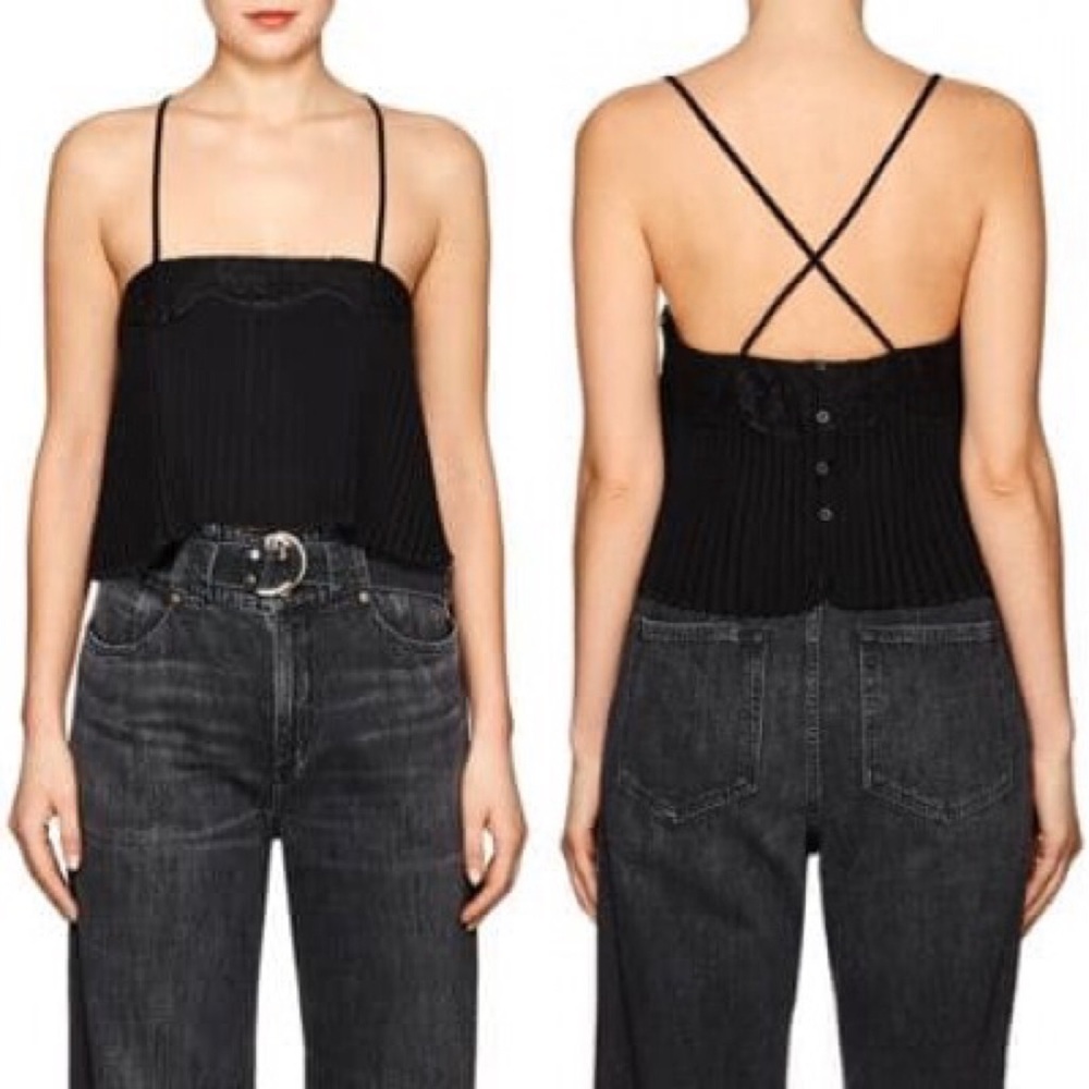 A.L.C. Barney’s cropped pleated lace cami